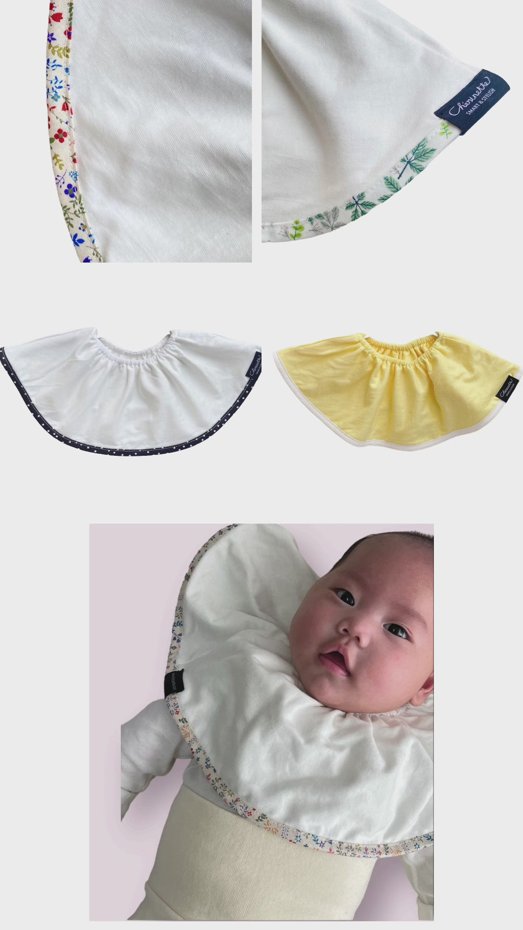 大判スタイ「シェリビブ」どんなに回ってもずっと定位置をキープするよだれかけ