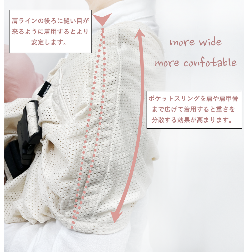 ハンモックのように赤ちゃんの抱っこができるちょい抱き「ポケットスリングメッシュ」