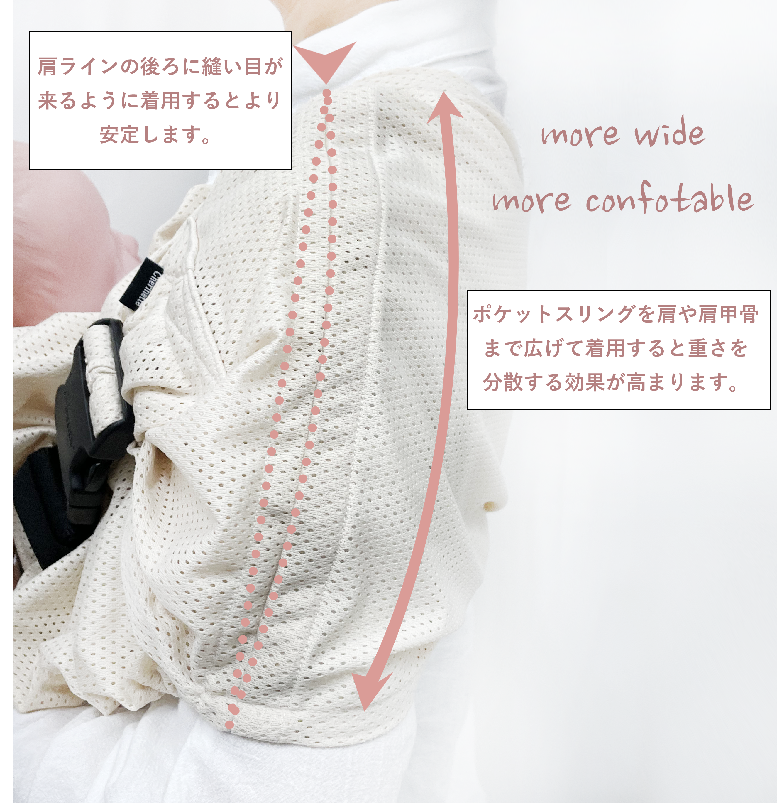ハンモックのように赤ちゃんの抱っこができるちょい抱き「ポケットスリングメッシュ」